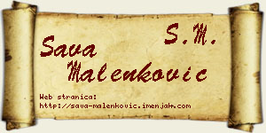 Sava Malenković vizit kartica